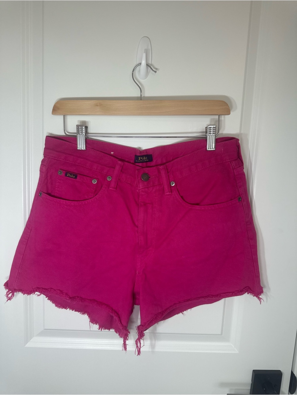 Ralph Lauren Vibrant Hot Pink Denim Cutoff Shorts